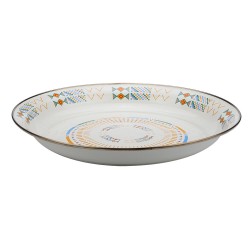 ALSANIDI, Al-Qatt Al-Asiri Inscription Chinko plate, Al-Qatt Al-Asiri Chinko plate, Beige, Size 30 Cm