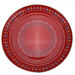 ALSANIDI, Al-Qatt Al-Asiri Inscription Chinko plate, Al-Qatt Al-Asiri Chinko plate, Red, Size 30 Cm