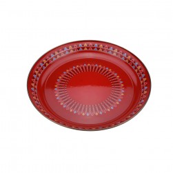 ALSANIDI, Al-Qatt Al-Asiri Inscription Chinko plate, Al-Qatt Al-Asiri Chinko plate, Red, Size 30 Cm