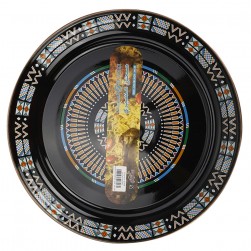 ALSANIDI, Al-Qatt Al-Asiri Inscription Chinko plate, Al-Qatt Al-Asiri Chinko plate, Black, Size 20 Cm