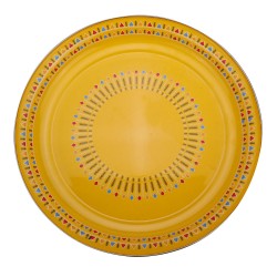 ALSANIDI, Al-Qatt Al-Asiri Inscription Chinko plate, Al-Qatt Al-Asiri Chinko plate, Yellow, Size 30 Cm