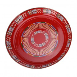 ALSANIDI, Al-Qatt Al-Asiri Inscription Chinko plate, Al-Qatt Al-Asiri Chinko plate, Red, Size 34 Cm