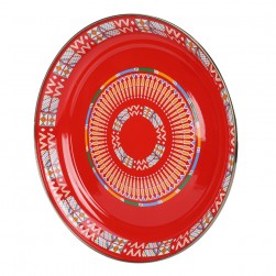 ALSANIDI, Al-Qatt Al-Asiri Inscription Chinko plate, Al-Qatt Al-Asiri Chinko plate, Red, Size 34 Cm