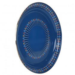 ALSANIDI, Al-Qatt Al-Asiri Inscription Chinko plate, Al-Qatt Al-Asiri Chinko plate, Blue, Size 40 Cm