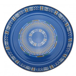 ALSANIDI, Al-Qatt Al-Asiri Inscription Chinko plate, Al-Qatt Al-Asiri Chinko plate, Blue, Size 40 Cm