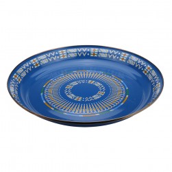 ALSANIDI, Al-Qatt Al-Asiri Inscription Chinko plate, Al-Qatt Al-Asiri Chinko plate, Blue, Size 40 Cm