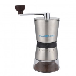 ALSANIDI, Stainless Steel Coffee Grinder, Small Coffee Grinder for Trips, Silver