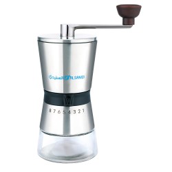 ALSANIDI, Stainless Steel Coffee Grinder, Small Coffee Grinder for Trips, Silver