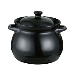 ALSANIDI, Heat pottery pot, Thermal pottery pot, Black, capacity 2.75 L Size 17 Cm