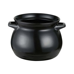 ALSANIDI, Heat pottery pot, Thermal pottery pot, Black, capacity 3.3 L Size 18 Cm