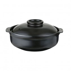 ALSANIDI, Heat pottery pot, Thermal pottery pot, Black, capacity 1.6 L Size 22 Cm