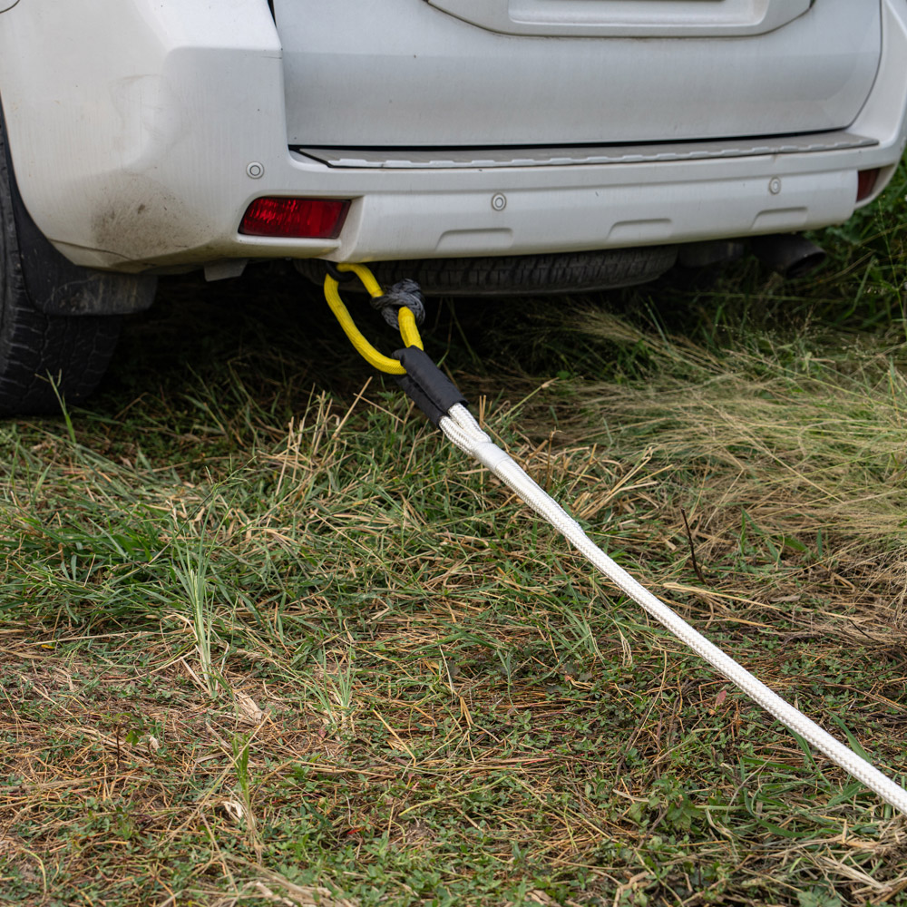 DPT, Towing Rope/Cable for Car, Emergency Towing Rope, White, Size 6 Metre*22 mm load 9 Ton