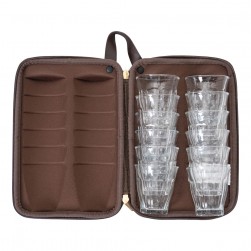 ALSANIDI, Full anti-shock cups bag, Tea cups Bag, Oud, Size 15*22*7.2Cm