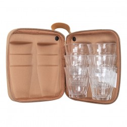 ALSANIDI, Empty anti-shock cups bag, Tea cups Bag, Woody, Size 15*14.5*7.2Cm