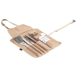 ALSANIDI, 7-piece grill tool set, BBQ Tools Set, Woody, Size50*16*6Cm