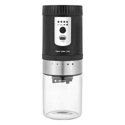 ALSANIDI, electric coffee grinder, Small Coffee grinder for trips, Black, Size 7.56*7.56*21 Cm