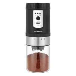 ALSANIDI, electric coffee grinder, Small Coffee grinder for trips, Black, Size 7.56*7.56*21 Cm