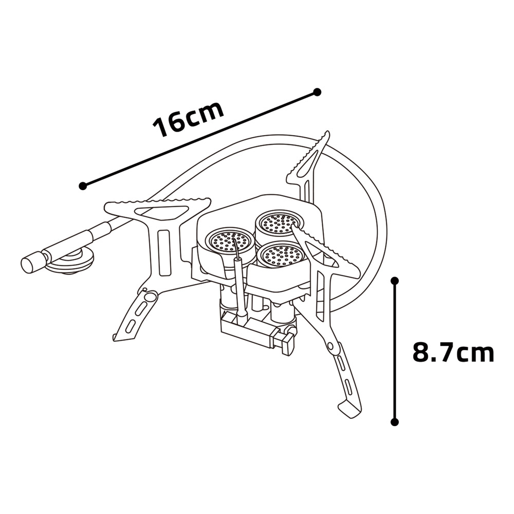 السنيدي، موقد غاز للرحلات و التخييم، غاز طبخ خارجي، فضي، مقاسD:16*H:8.7سم