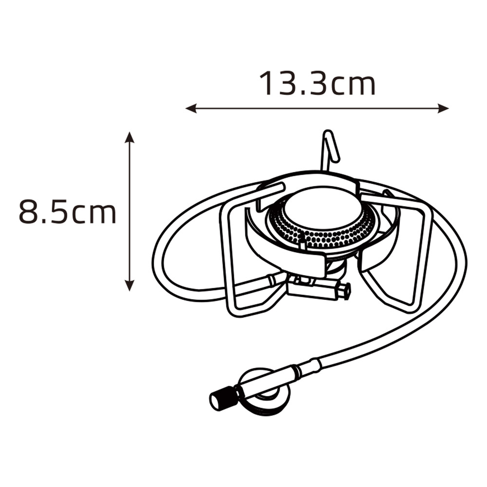 السنيدي، موقد غاز للرحلات و التخييم، غاز طبخ خارجي، فضي، مقاسD:13.3*H:8.5سم