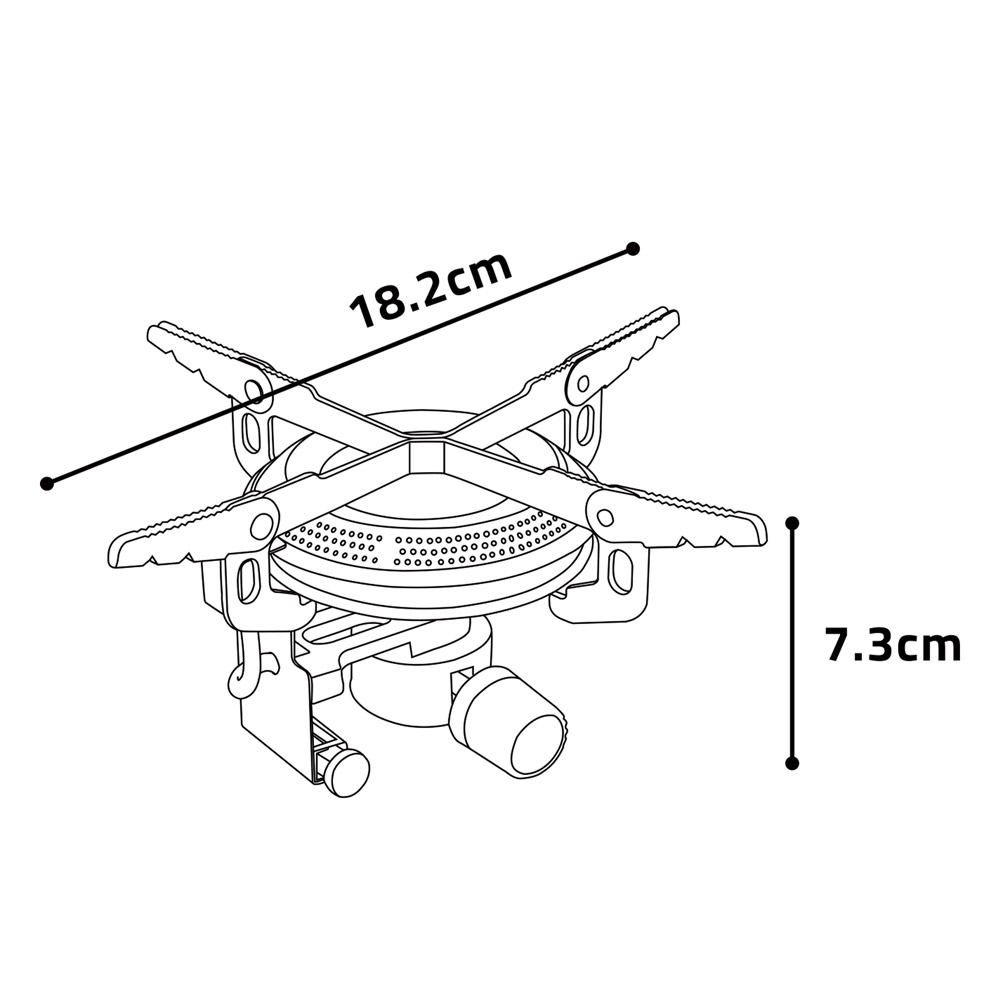 ALSANIDI, Trips cooking gas stove, Outdoor gas cooking stove , Silver, SizeD:18.2*H:7.3Cm