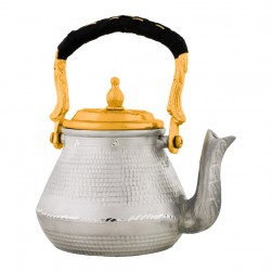 ALSANIDI, Habb Al-Romman Aluminum teapot, Teapot, Silver*Gold, Size رقم 1