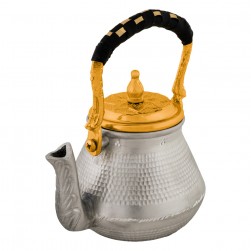 ALSANIDI, Habb Al-Romman Aluminum teapot, Teapot, Silver*Gold, Size رقم 1