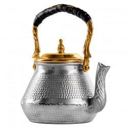 ALSANIDI, Habb Al-Romman Aluminum teapot, Teapot, Silver*Gold, Size رقم 3