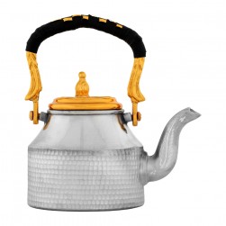 ALSANIDI, Habb Al-Romman Aluminum teapot, Teapot, Silver*Gold, Size رقم 1