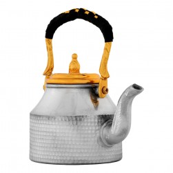 ALSANIDI, Habb Al-Romman Aluminum teapot, Teapot, Silver*Gold, Size رقم 1