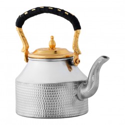 ALSANIDI, Habb Al-Romman Aluminum teapot, Teapot, Silver*Gold, Size رقم 3