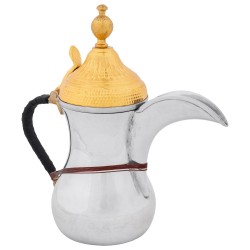 ALSANIDI, Syrian Decor Coffee Pot, Silver*Gold, Size رقم 3