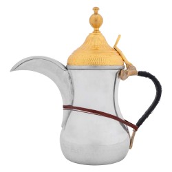 ALSANIDI, Syrian Decor Coffee Pot, Silver*Gold, Size رقم 3