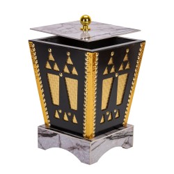 ALSANIDI, Heritage Waste Bin, Heritage Paper Waste Basket, Black, Size 21*21*28 Cm