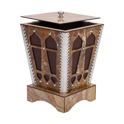 ALSANIDI, Heritage Waste Bin, Heritage Paper Waste Basket, Brown Dark, Size 21*21*28 Cm