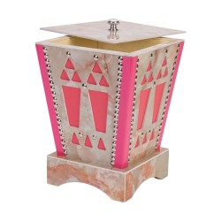 ALSANIDI, Heritage Waste Bin, Heritage Paper Waste Basket, Pink, Size 21*21*28 Cm