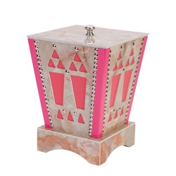 ALSANIDI, Heritage Waste Bin, Heritage Paper Waste Basket, Pink, Size 21*21*28 Cm