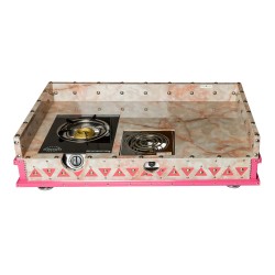 ALSANIDI, Heritage Wooden Stove, Heating Stove, Pink, Size 60*100 Cm