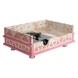 ALSANIDI, Heritage Wooden Stove, Heating Stove, Pink, Size 55*75 Cm