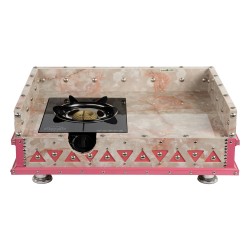 ALSANIDI, Heritage Wooden Stove, Heating Stove, Pink, Size 55*75 Cm