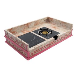 ALSANIDI, Heritage Wooden Stove, Heating Stove, Pink, Size 60*100 Cm