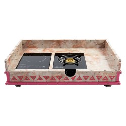 ALSANIDI, Heritage Wooden Stove, Heating Stove, Pink, Size 60*100 Cm