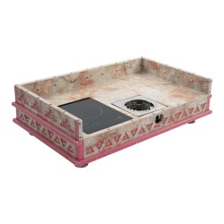 ALSANIDI, Heritage Wooden Stove, Heating Stove, Pink, Size 60*100 Cm