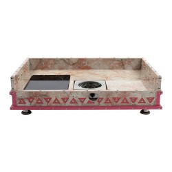 ALSANIDI, Heritage Wooden Stove, Heating Stove, Pink, Size 60*100 Cm