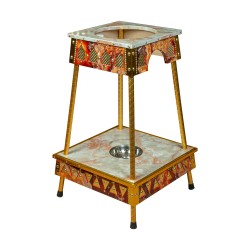 ALSANIDI, Heritage Wooden Zir chair, Zir Stand , Red, Size 60*60*90 Cm