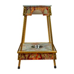 ALSANIDI, Heritage Wooden Zir chair, Zir Stand , Red, Size 60*60*90 Cm