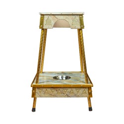 ALSANIDI, Heritage Wooden Zir chair, Zir Stand , Milky , Size 60*60*90 Cm