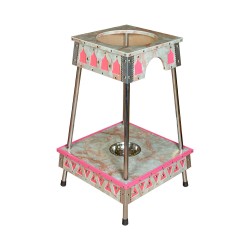 ALSANIDI, Heritage Wooden Zir chair, Zir Stand , Pink, Size 60*60*90 Cm