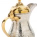 السنيدي، دلة قهوة عربية بغدادية نحاس هندي، دلة قهوة حب الرمان، فضي*ذهبي، سعة 700 مل