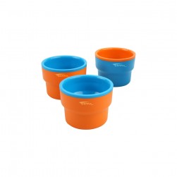 TIERRA, Multi-use cups with bag, Orang*Blue, Set 4 pcs capacity 200 ml