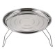 ALSANIDI, Round stainless steel plate with Foldable legs, Trips plates, Silver, Size 45 Cm